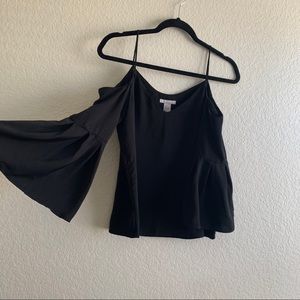 Black H&M bell-sleeved shirt